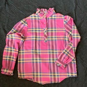 Pink plaid flannel vintage 80s sears ruffles!